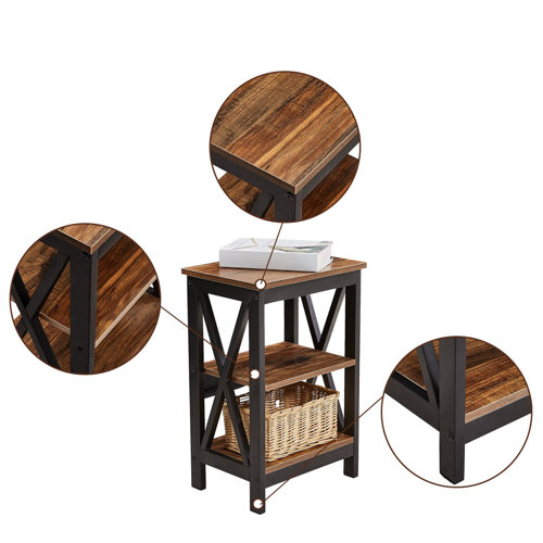 Union Rustic Alonso 24.2" Tall XShaped Nightstand & Reviews Wayfair